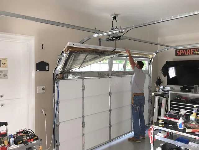 Garage door section replacement by Westminster Garage Door Repair in Westminster